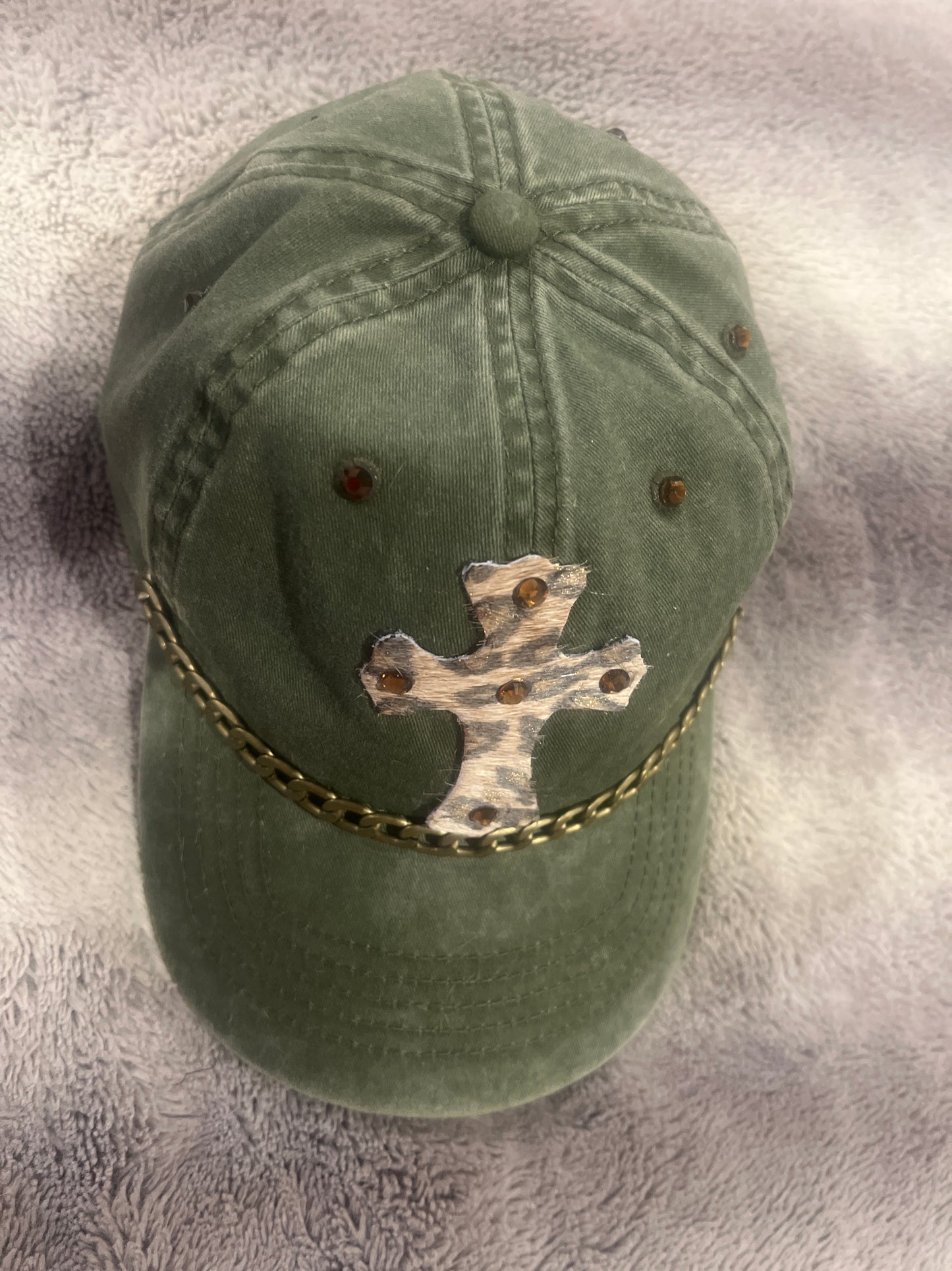 Cross Cap Green Sparkle