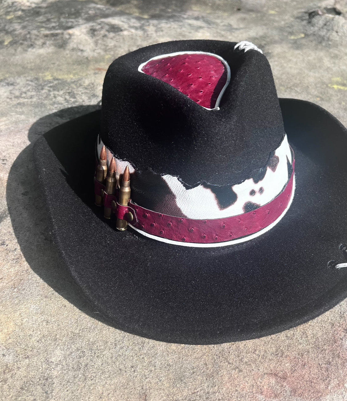 Black Cowboy Cow Print/Bullet Band