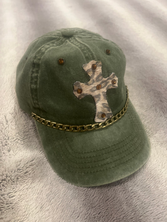 Cross Cap Green Sparkle