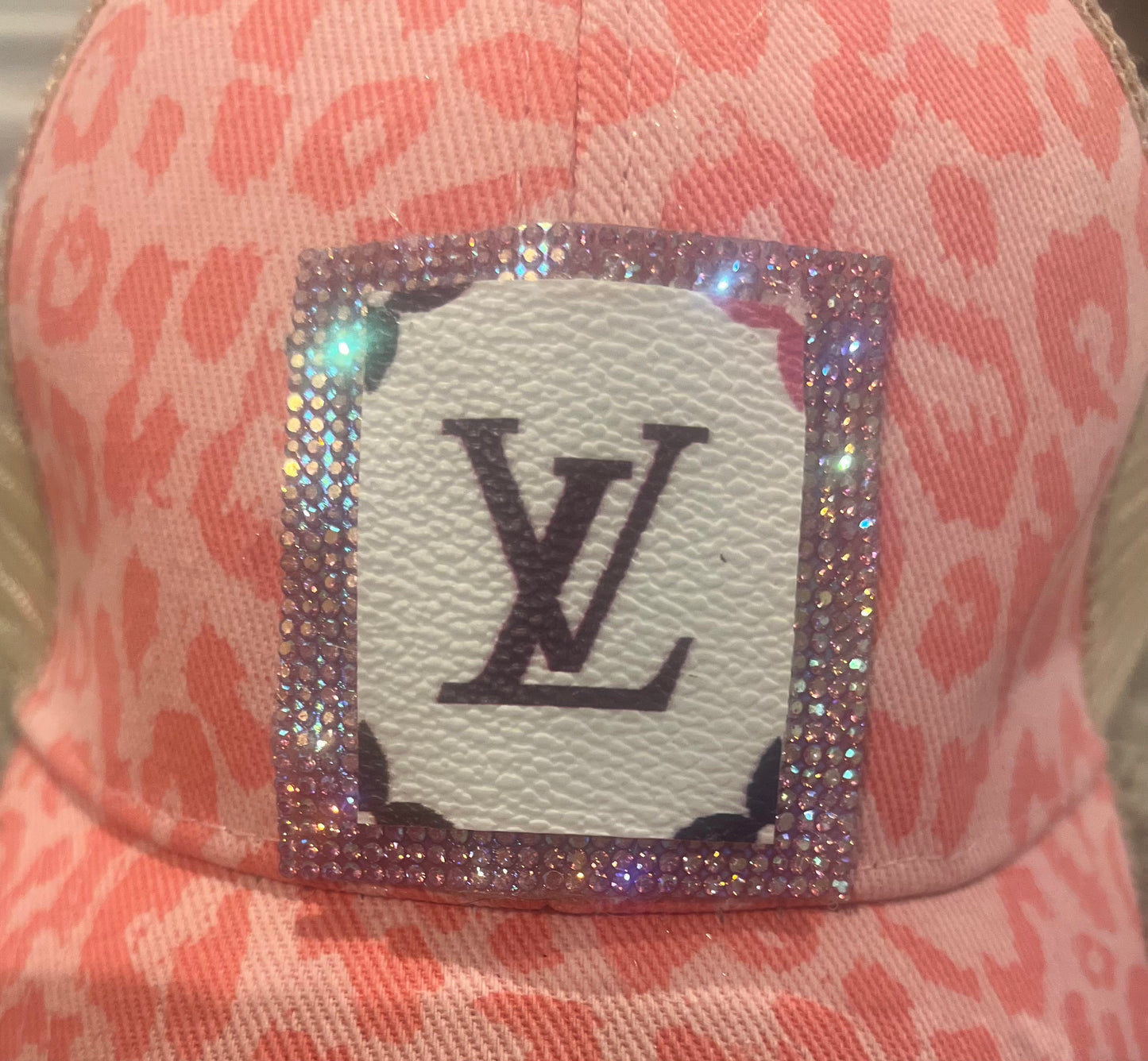 Pink Sparkle LV Leopard Trucker Cap💖