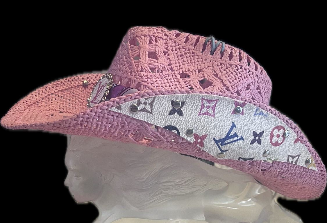 Louis Vuitton Straw Hat- Pink or Tan