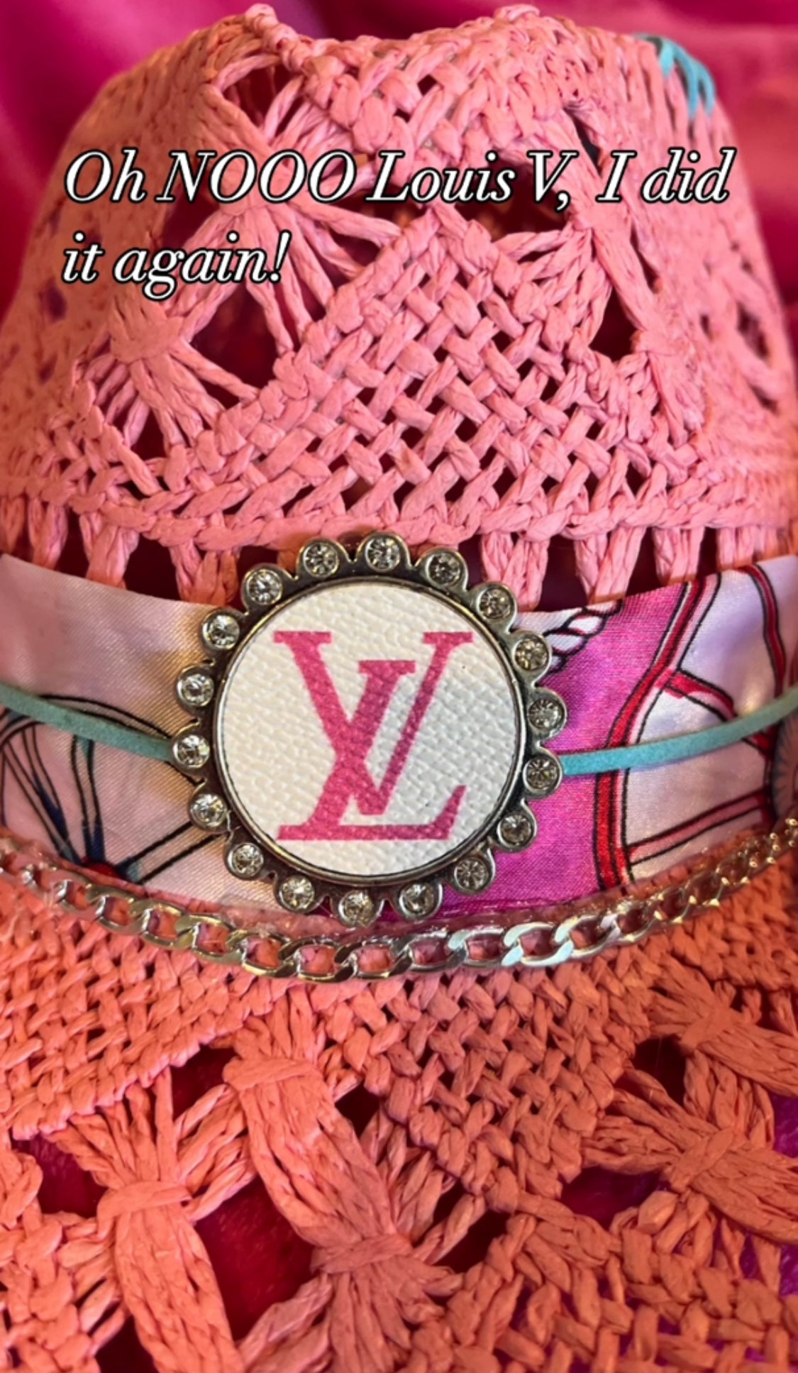 Louis Vuitton Straw Hat- Pink or Tan