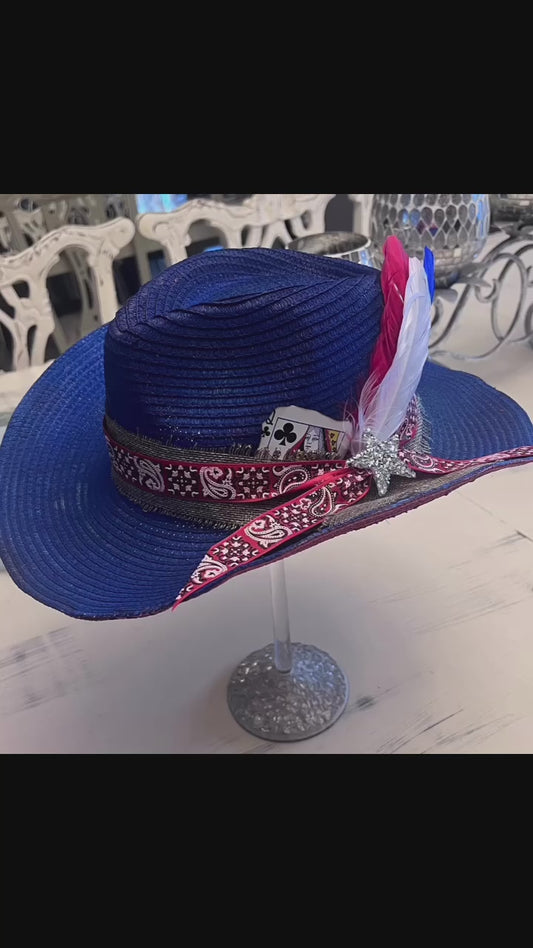 Red/white/blue straw hat